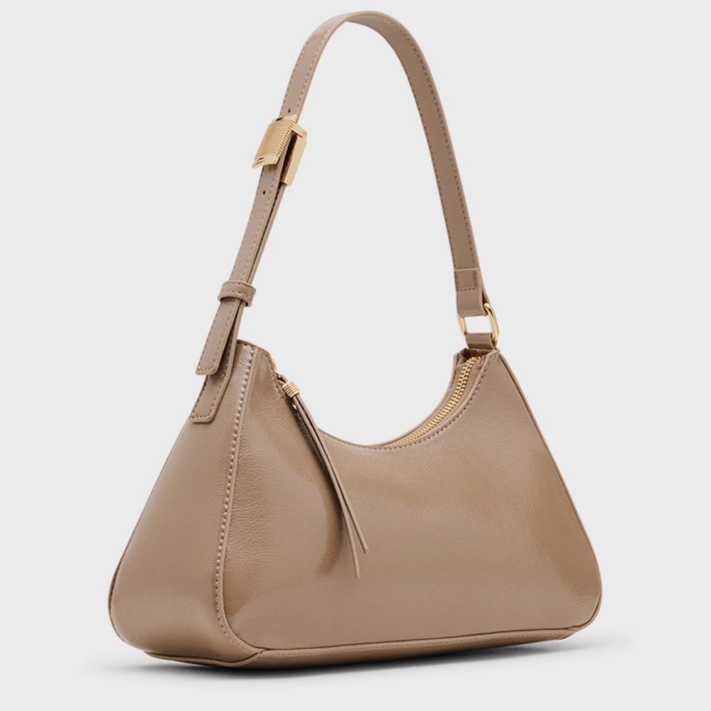 Anne Klein Taupe Shoulder Bag with Gold Hardware - Picture 4 of 4